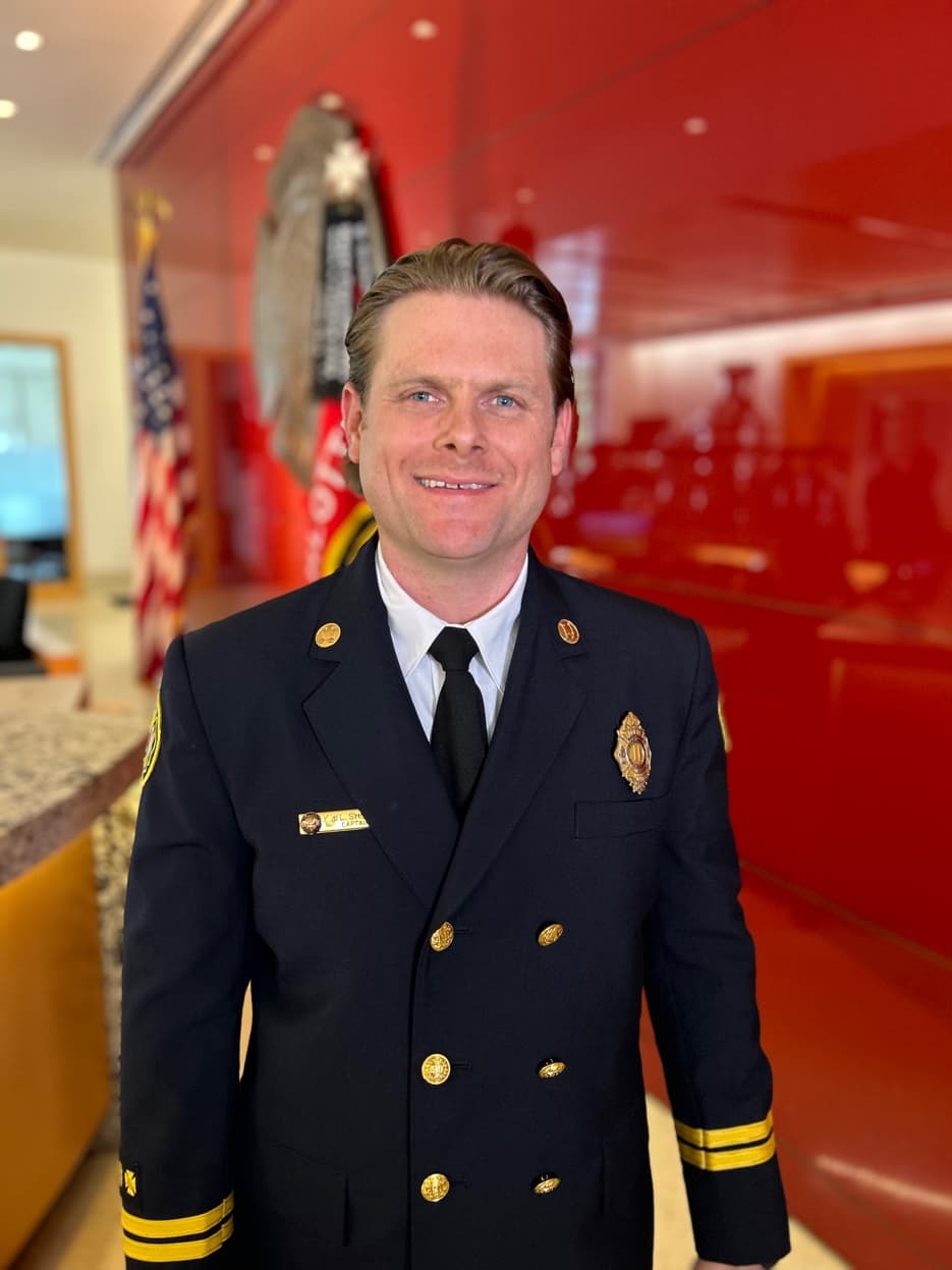 Jacob Shope in his Charlotte Fire Department captain dress uniform